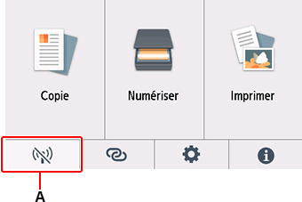 Écran ACCUEIL : sélection de réseau